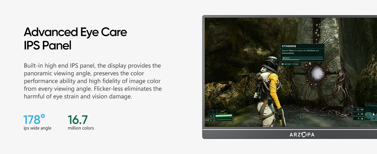 ARZOPA Z1C Full HD 16.1" Portable Monitor with Integrated Stand