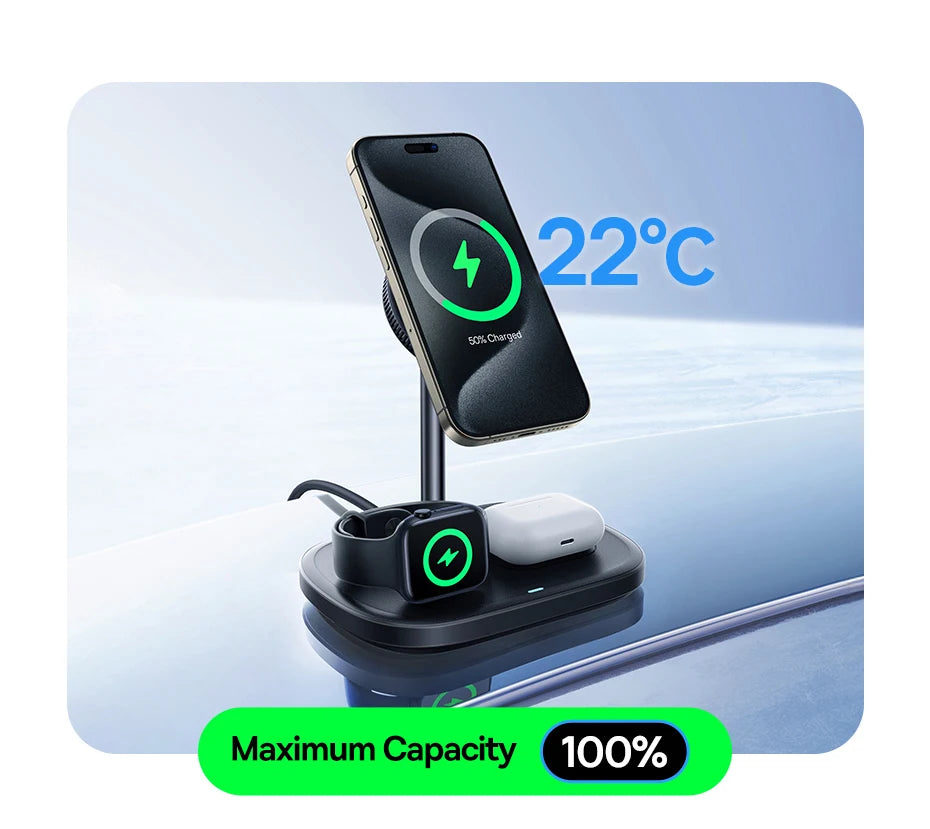 BASEUS Enerfill FS4 3in1 Wireless Charging Stand with TEC Cooling