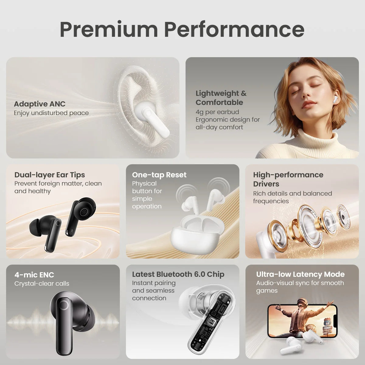 HAYLOU HQ5 ANC Bluetooth Wireless Earphones