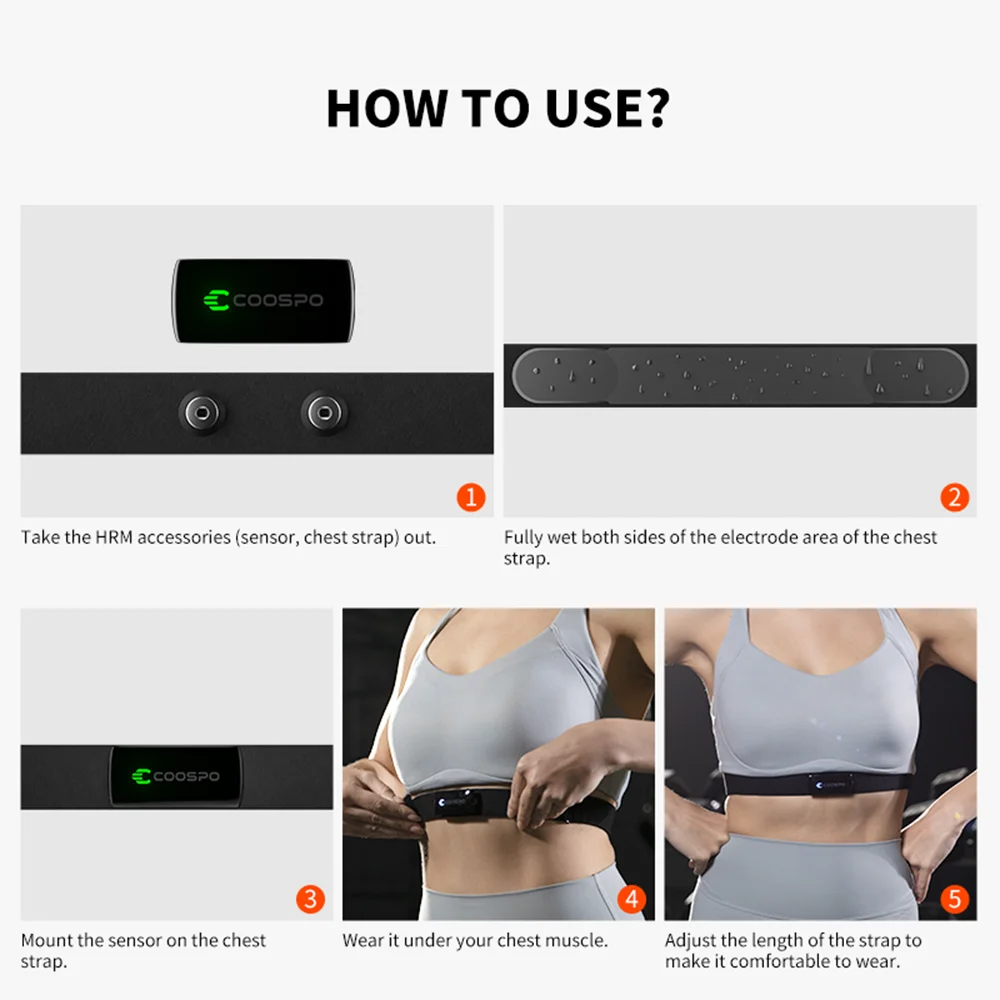 COOSPO H9Z Rechargeable Heart Rate Monitor Armband
