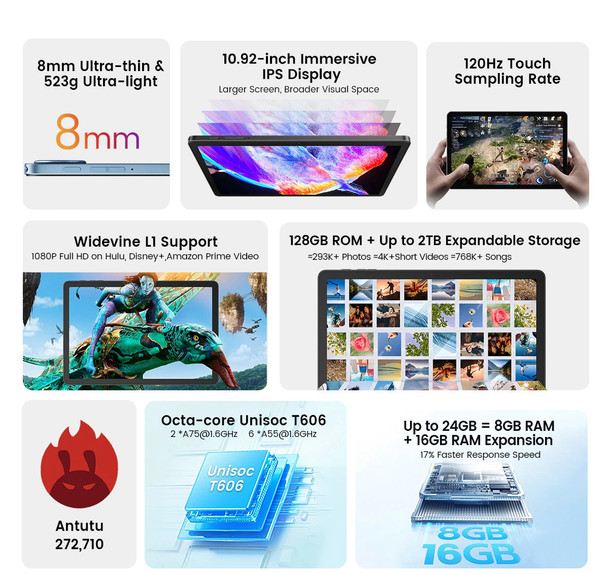 BLACKVIEW Oscal Pad 90 10.92" WiFi Android Tablet - 128GB