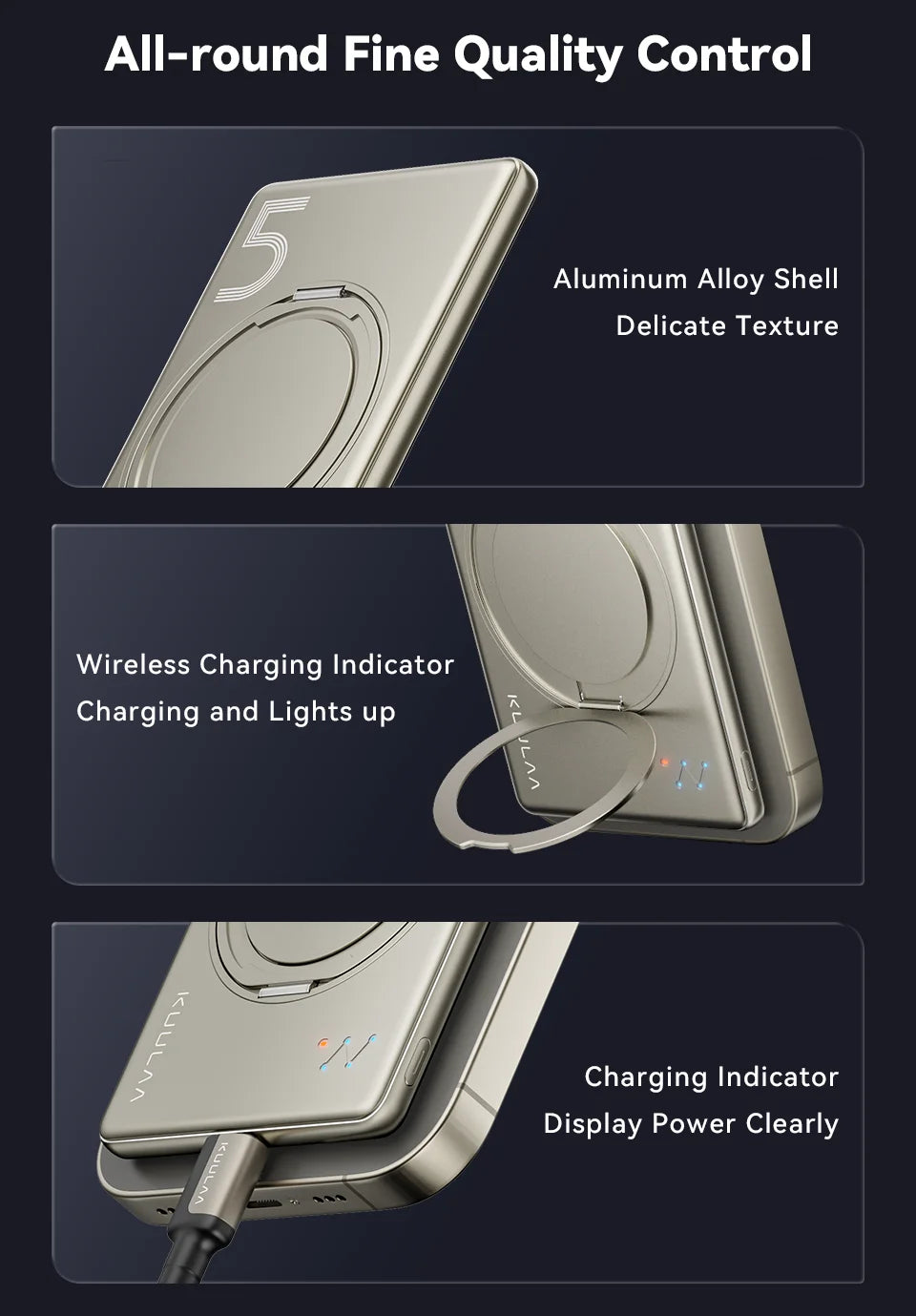KUULAA 20W 5000mAh Magnetic Portable Charger and Power Bank