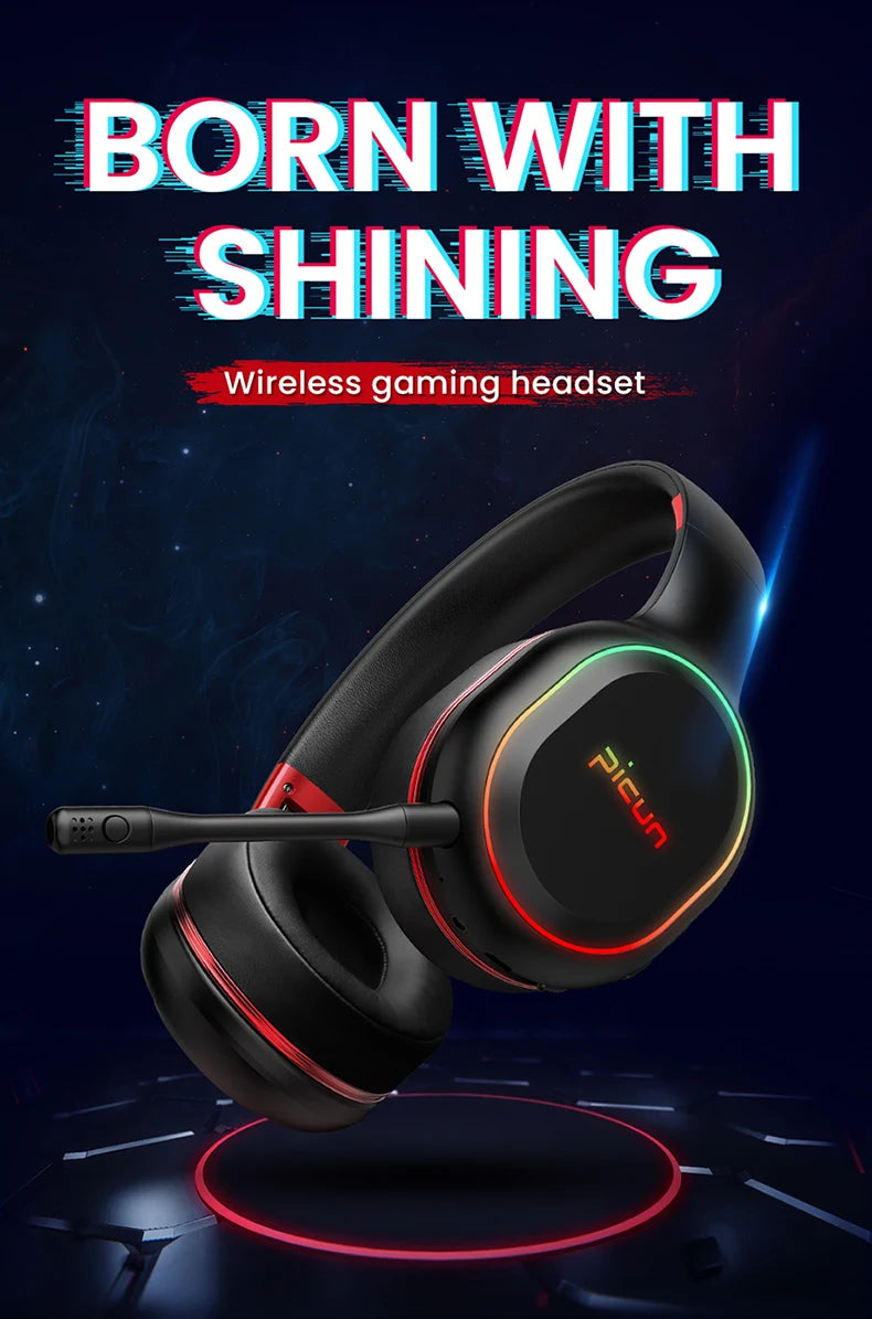 PICUN P80X RGB Bluetooth Wireless Gaming Headset