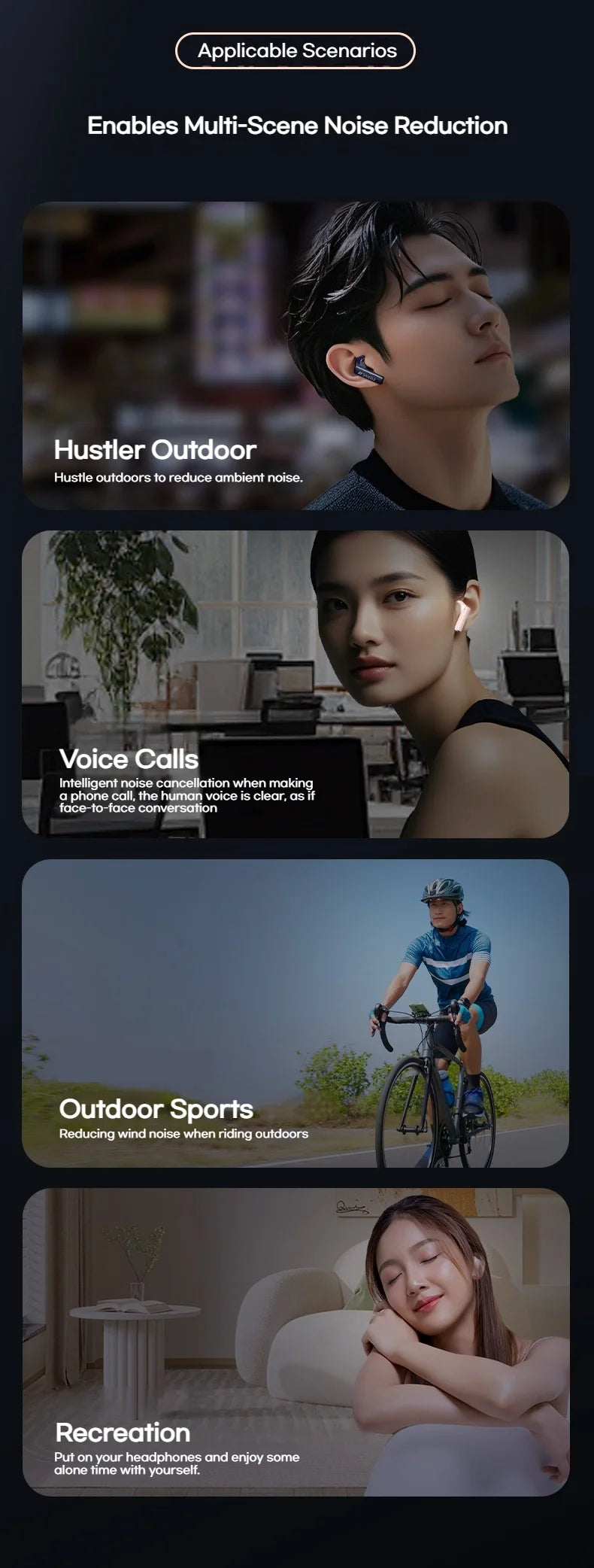 SANSUI W28 ANC Bluetooth Wireless Earphones