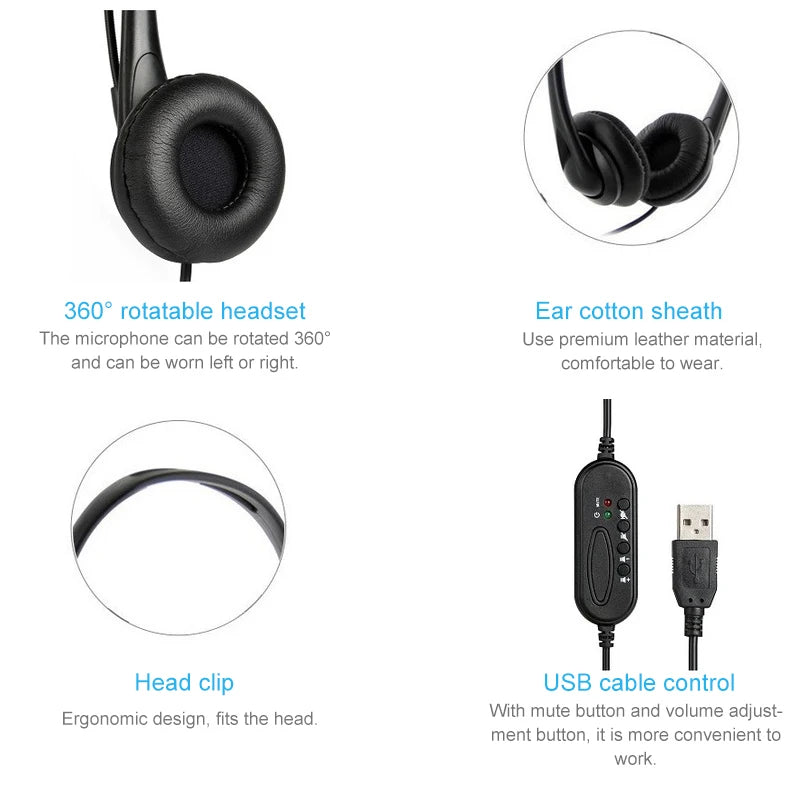 MPOW USB Wired Office Headset