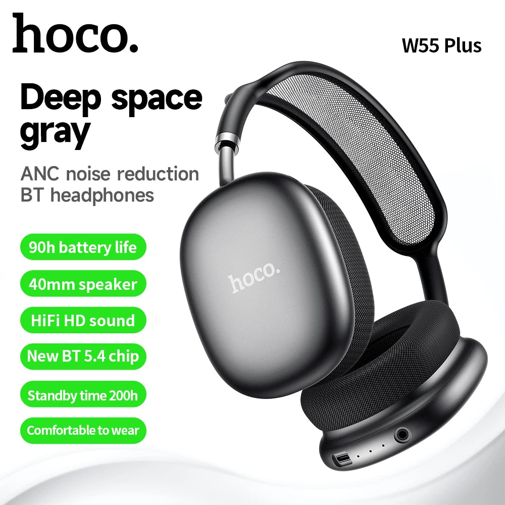 HOCO W55 Plus Noise Cancelling Bluetooth Wireless Headphones