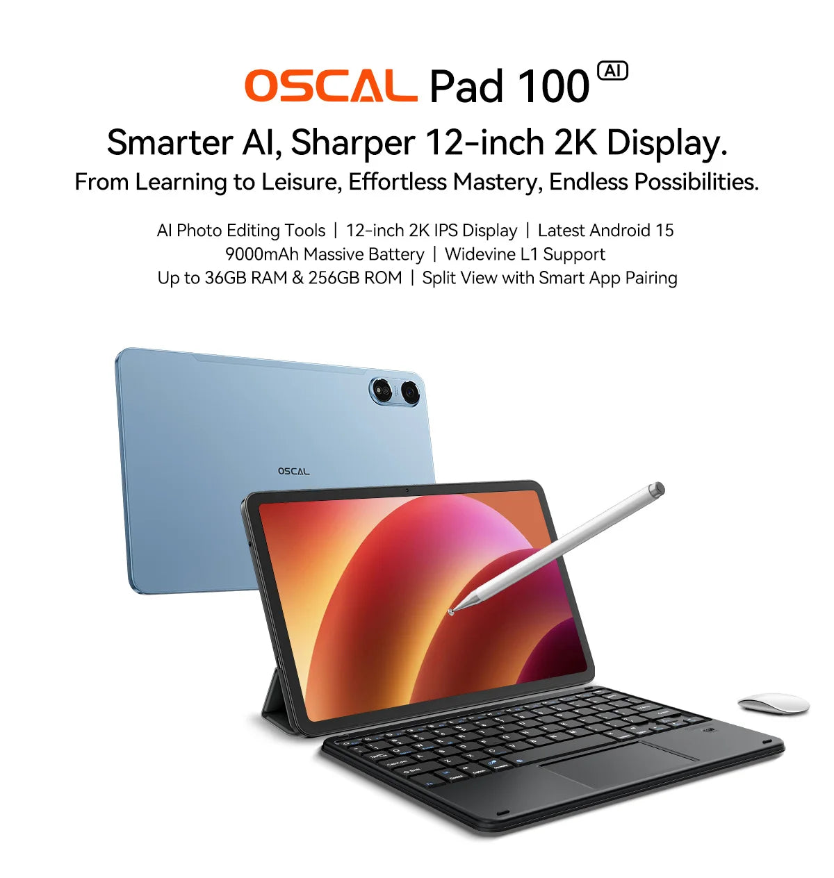 BLACKVIEW Oscal Pad 100 12" FHD 4G Android Tablet - 256GB