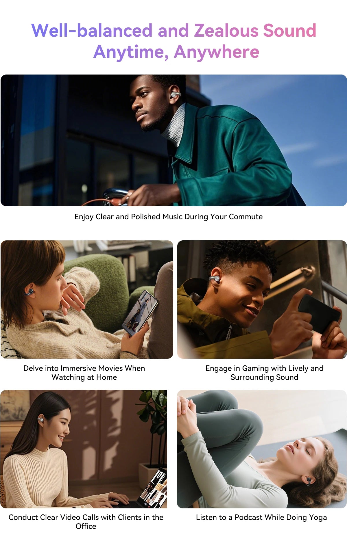 BLACKVIEW AirBuds 13 Bluetooth Wireless Open Ear Headphones