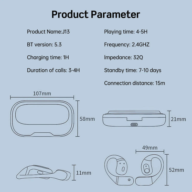 open ear headphones wireless bluetooth​

