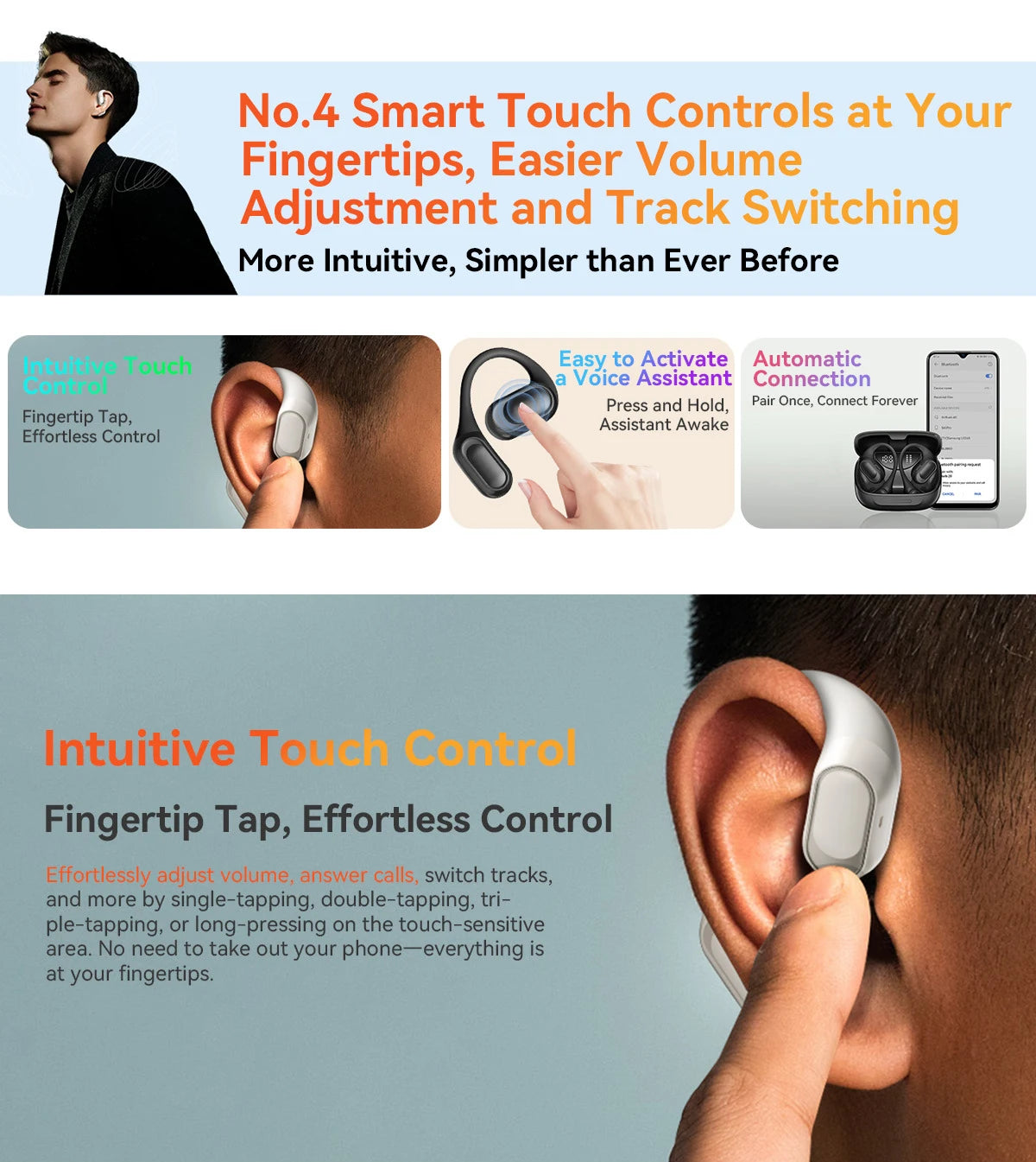 BLACKVIEW AirBuds 200 Bluetooth Wireless Open Ear Headphones