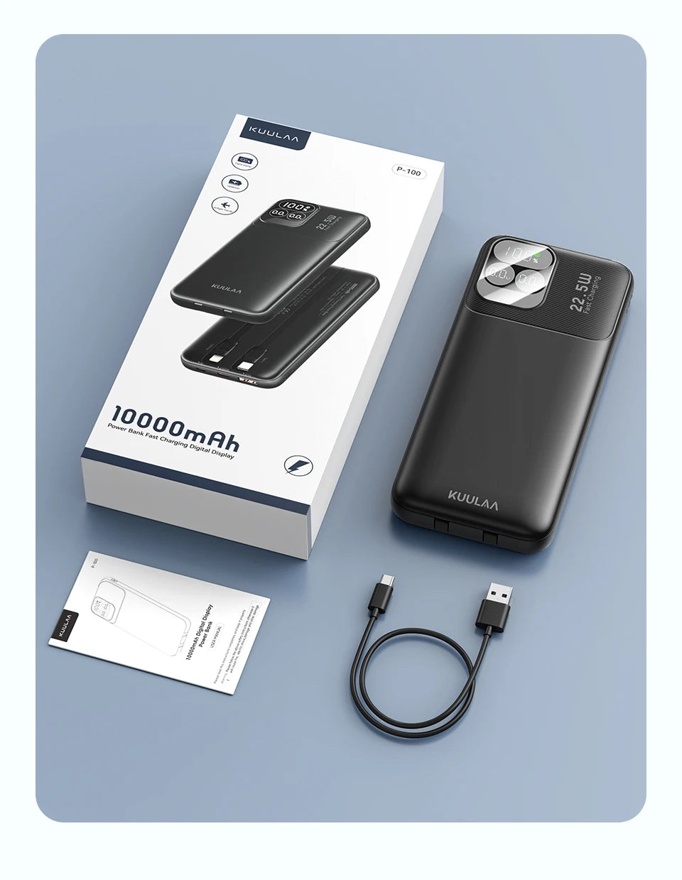 KUULAA 22.5W 10000mAh Fast Charging Portable Charger and Power Bank