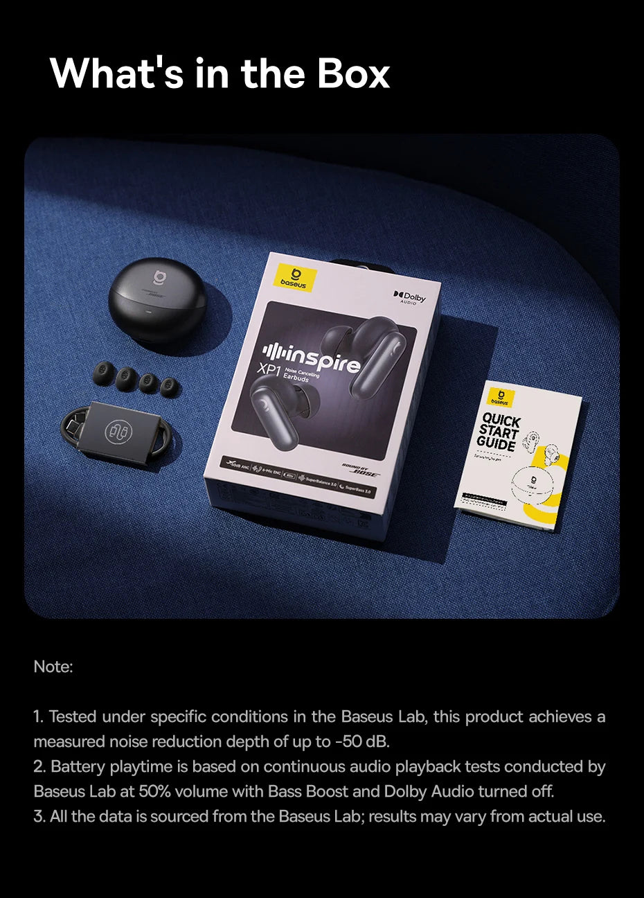 BASEUS Inspire XP1 Active Noise Cancelling Bluetooth Wireless Earbuds