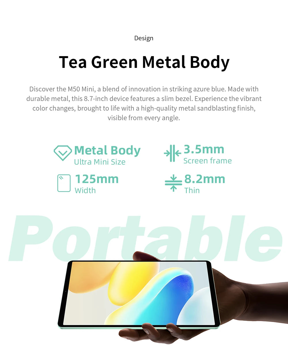 TECLAST M50 Mini 8.7" WiFi Android Tablet - 128GB, Green