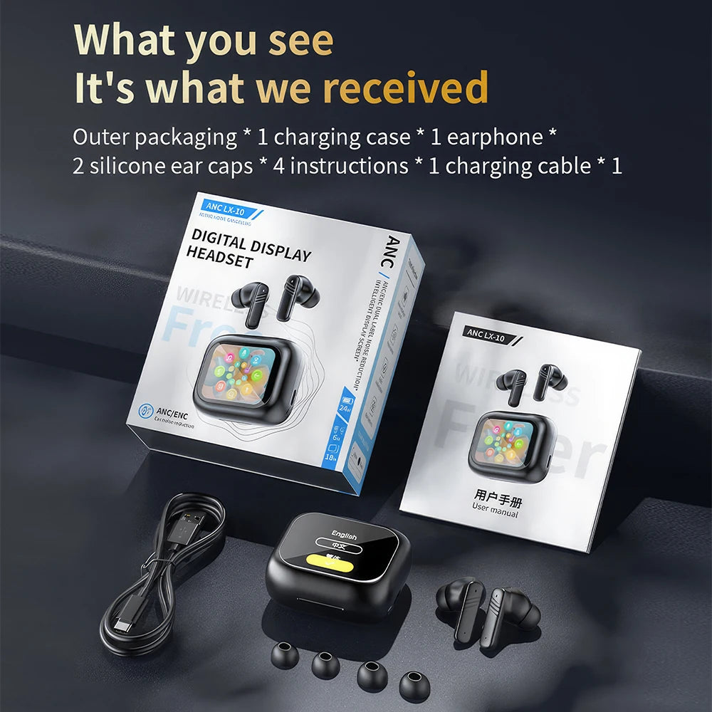 MPOW LX-10 Touch Screen ANC Bluetooth Wireless Earbuds