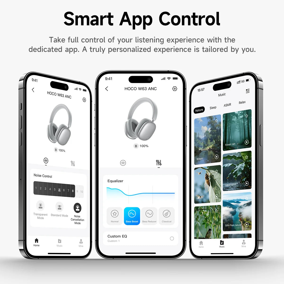 HOCO W63 Noise Cancelling Bluetooth Wireless Headphones