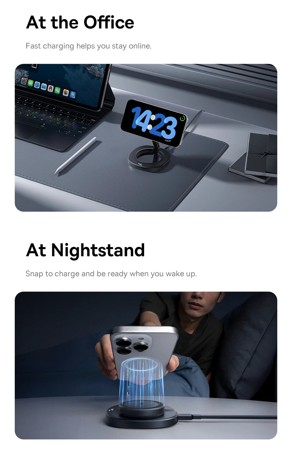 BASEUS Enerfill Qi2 Foldable Wireless Charger Stand