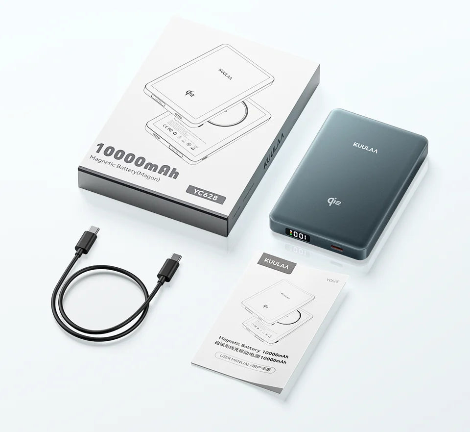 KUULAA Qi2 15W 10000mAh Magnetic Portable Charger and Power Bank