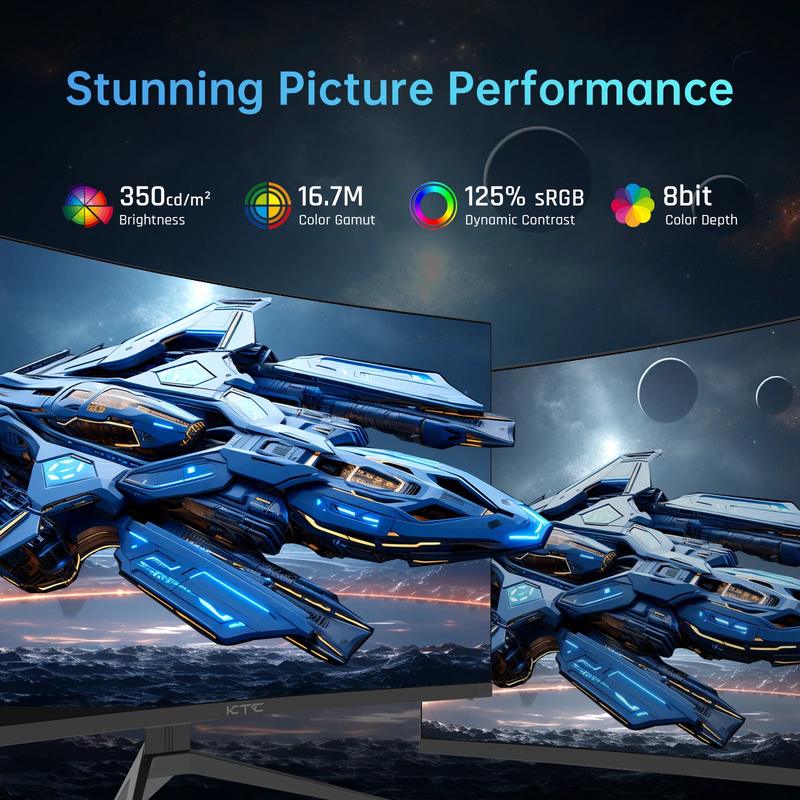 KTC 32" 240Hz FHD Curved Gaming Monitor - Black