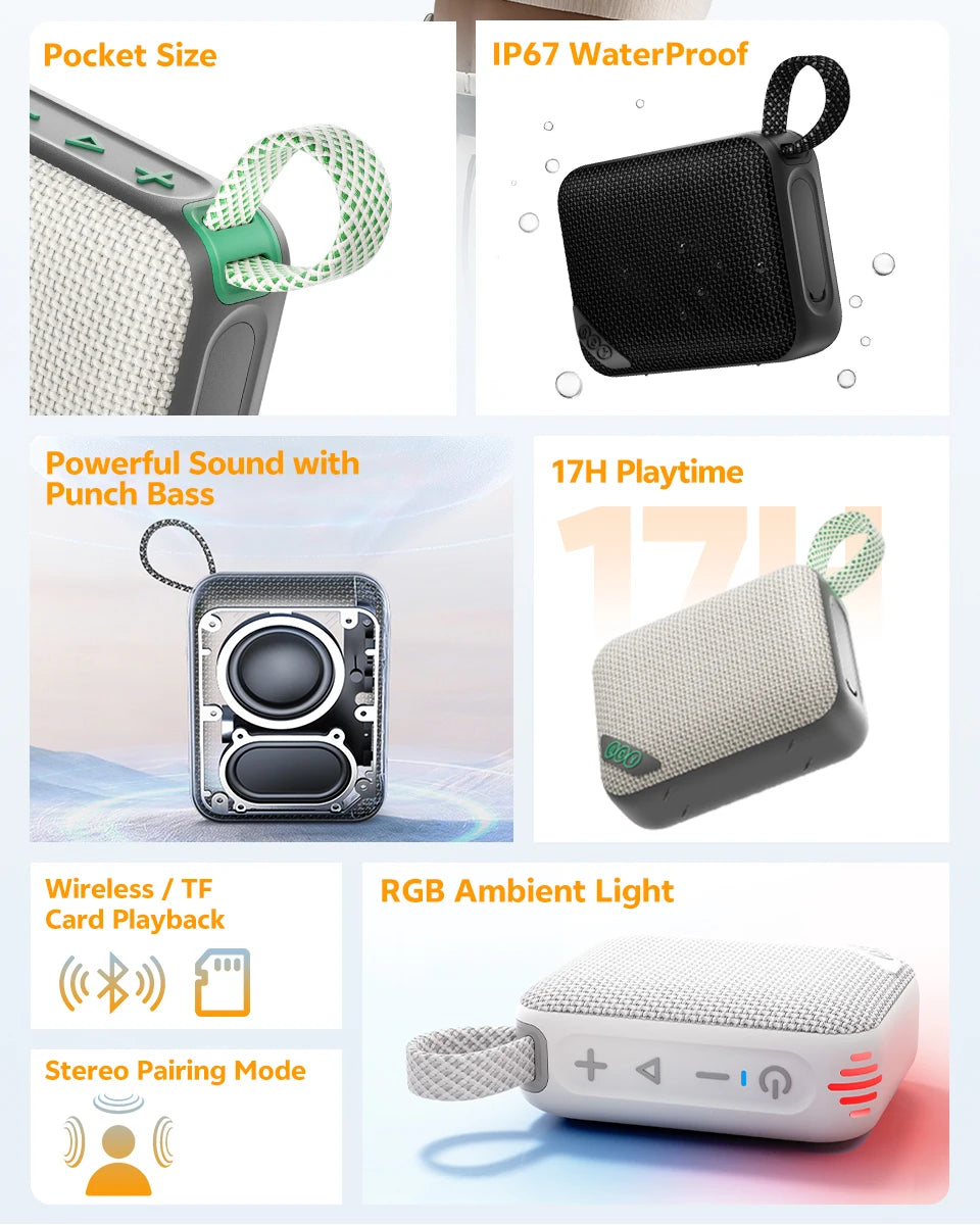 QCY SP2 Portable Mini Bluetooth Wireless Speaker