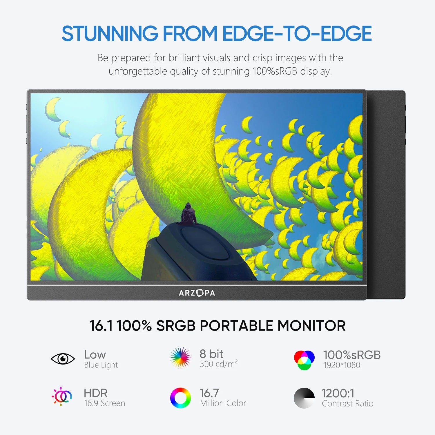 ARZOPA Z1C Full HD 16.1" Portable Monitor with Integrated Stand