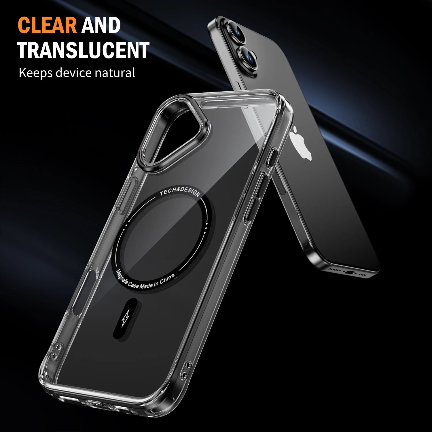 Ultra Thin Transparent MagSafe Shockproof Case for Apple iPhone