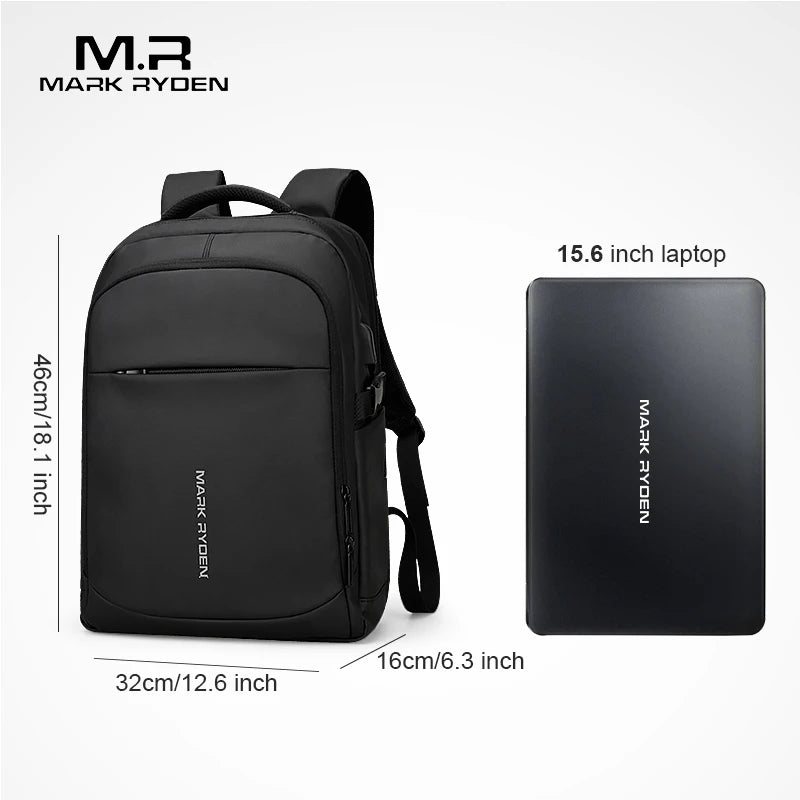 MARK RYDEN MR9191 Business Travel Backpack with USB Charging Port
