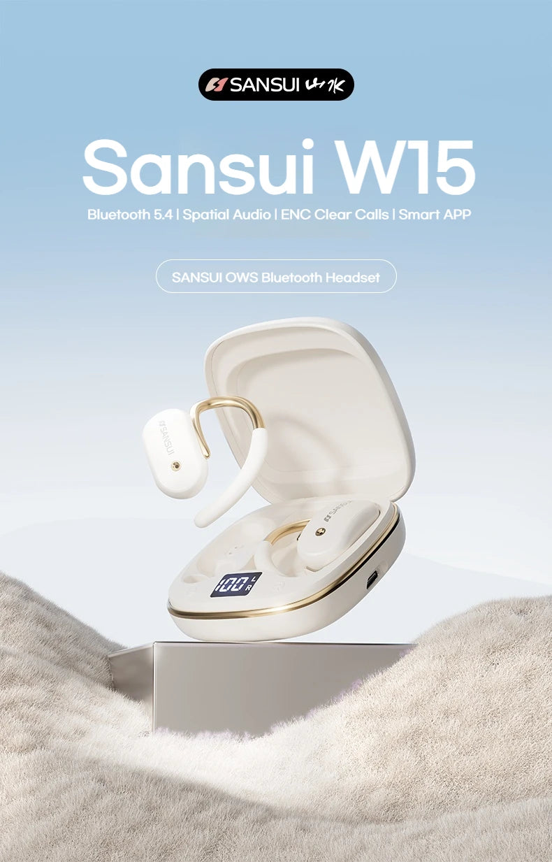 SANSUI W15 Bluetooth Wireless Open Ear Headphones