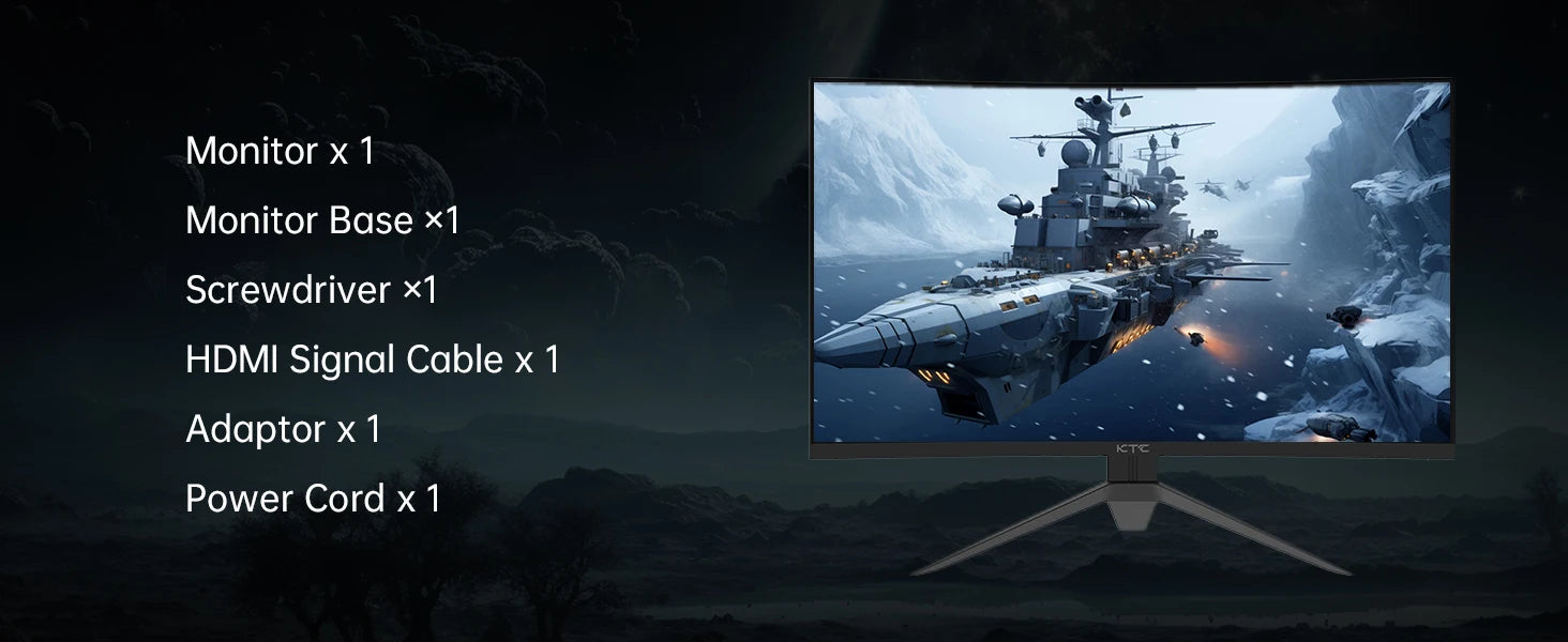 KTC 32" 240Hz FHD Curved Gaming Monitor - Black