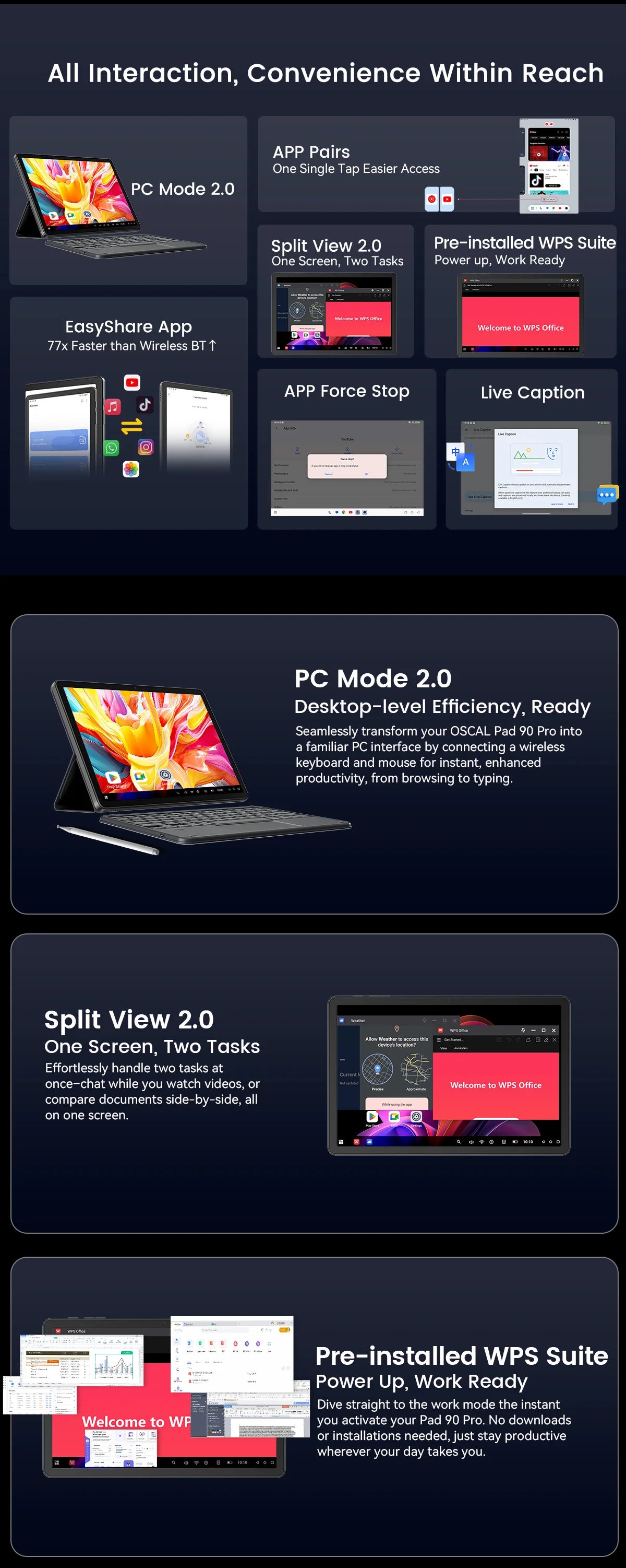 BLACKVIEW Oscal Pad 90 Pro 11" FHD 4G Android Tablet - 256GB