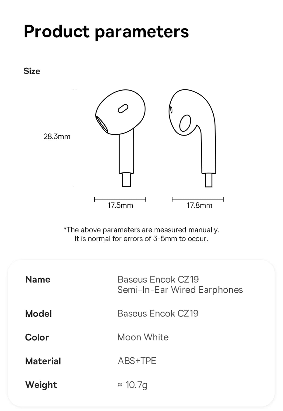 BASEUS Encok CZ19 In Ear Wired Earphones