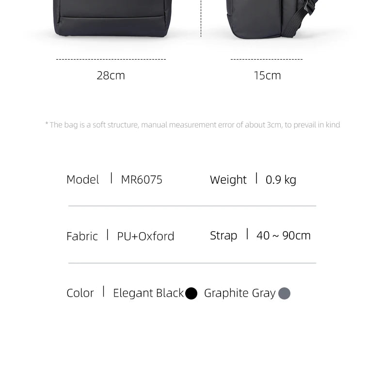 MARK RYDEN MR6075 Business Travel Backpack with USB Charging Port