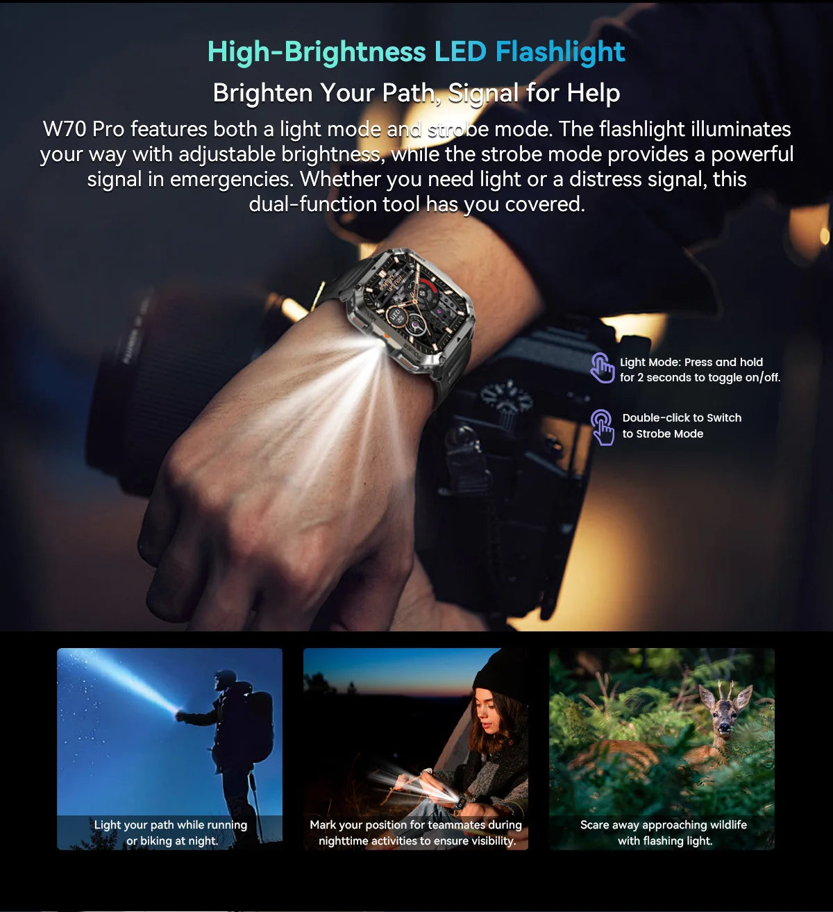 BLACKVIEW W70 2.01" Tactical Smart Watch