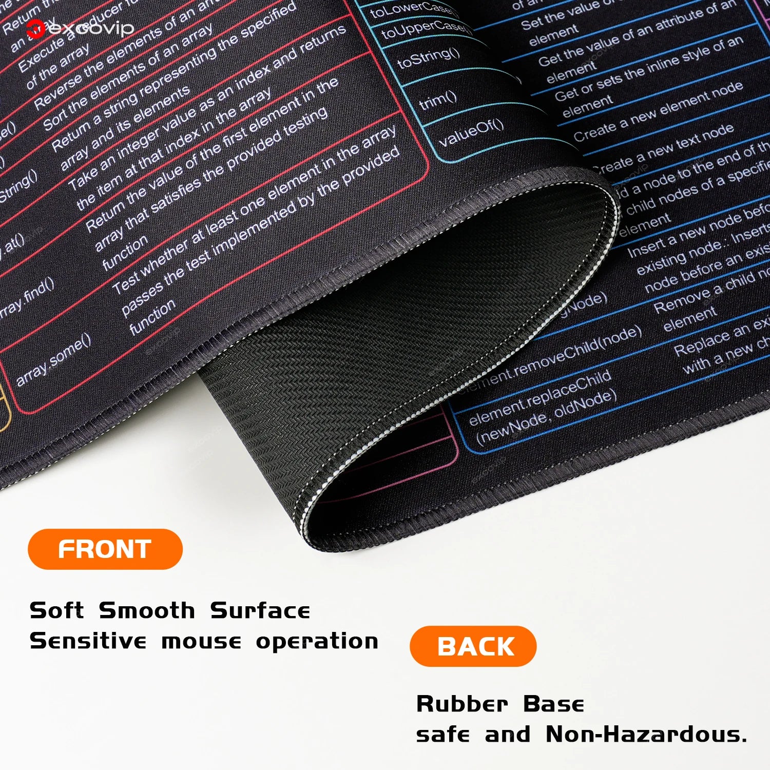 EXCO Non-Slip JavaScript Programming Desk Mat & Gaming Pad
