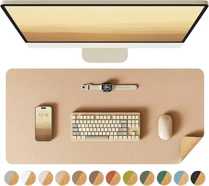 YSAGi Double-Sided PU Leather and Cork Desk Mat