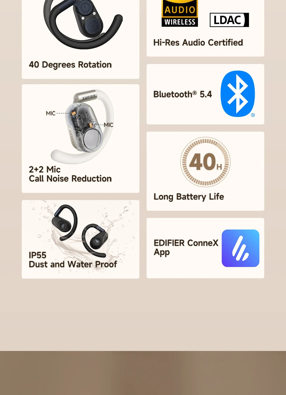 EDIFIER A6 TWS Bluetooth Wireless Open-Ear Earphones
