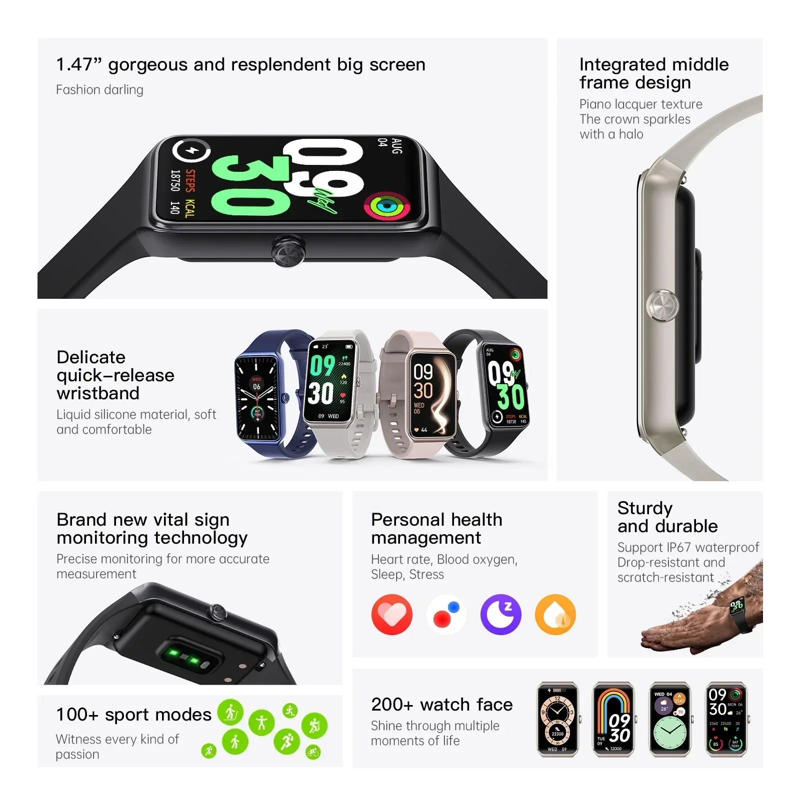 EFFEOKKI C82 Smart Fitness Tracker