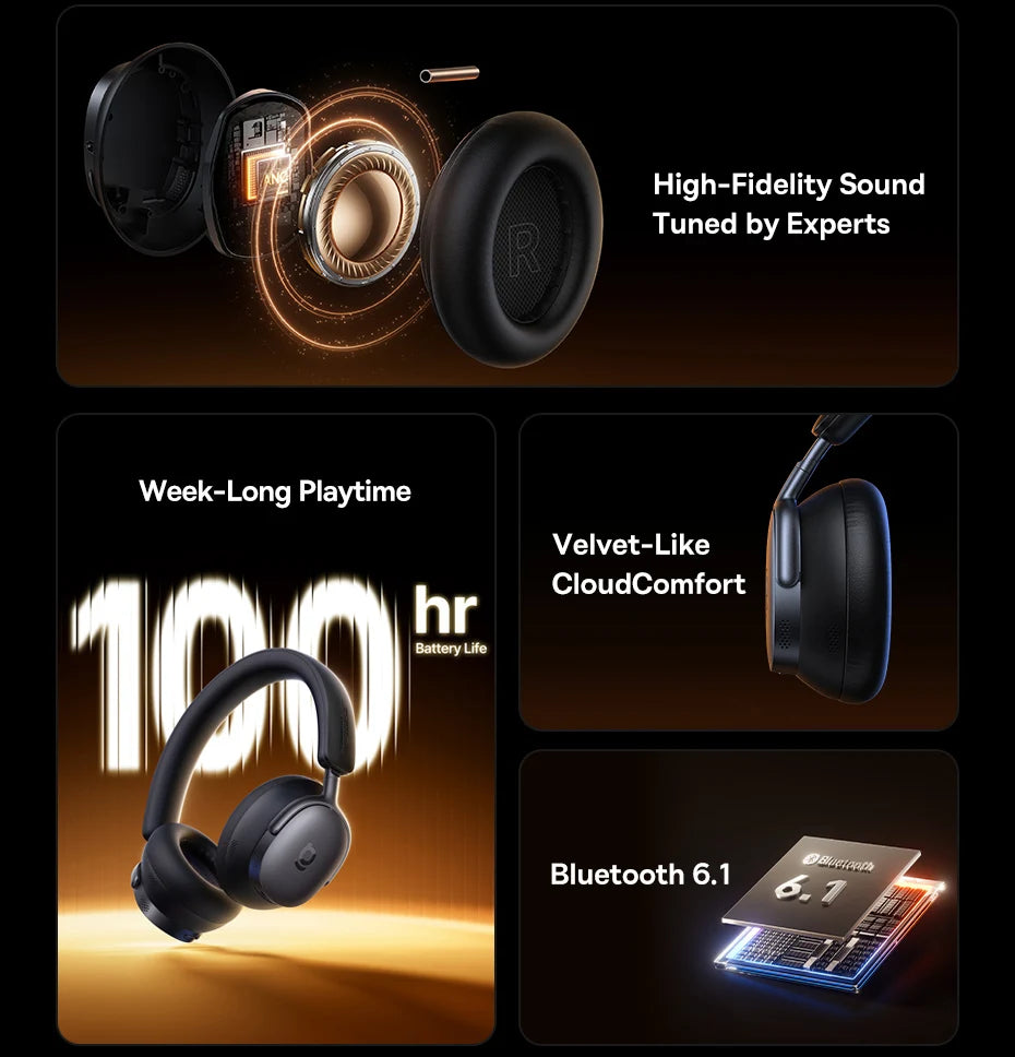 BASEUS Inspire XH1 Active Noise Cancelling Bluetooth Wireless Headphones