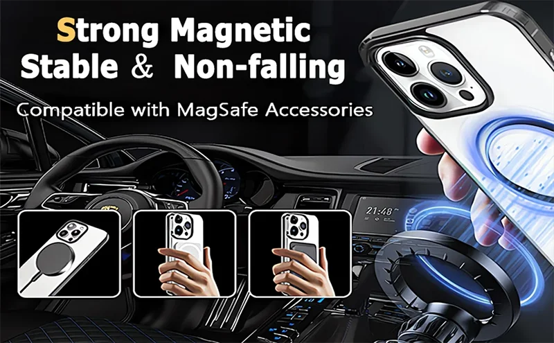 Transparent MagSafe Hybrid Matte Case for iPhone