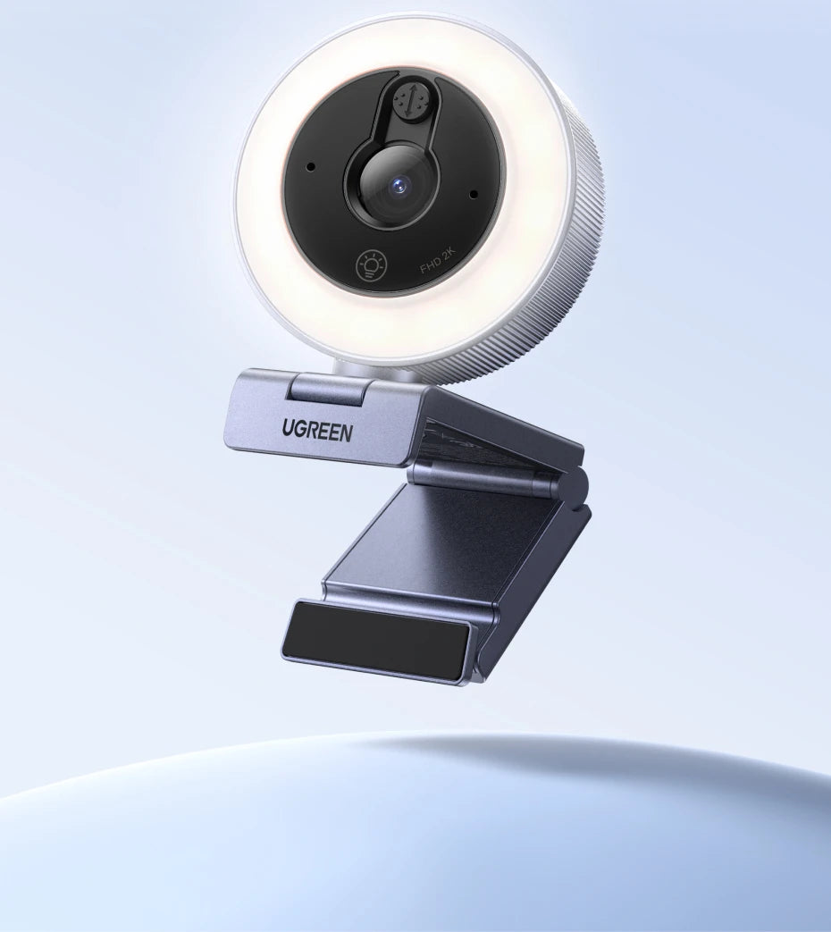UGREEN 2K Ultra HD Streaming Webcam with Built-In Light