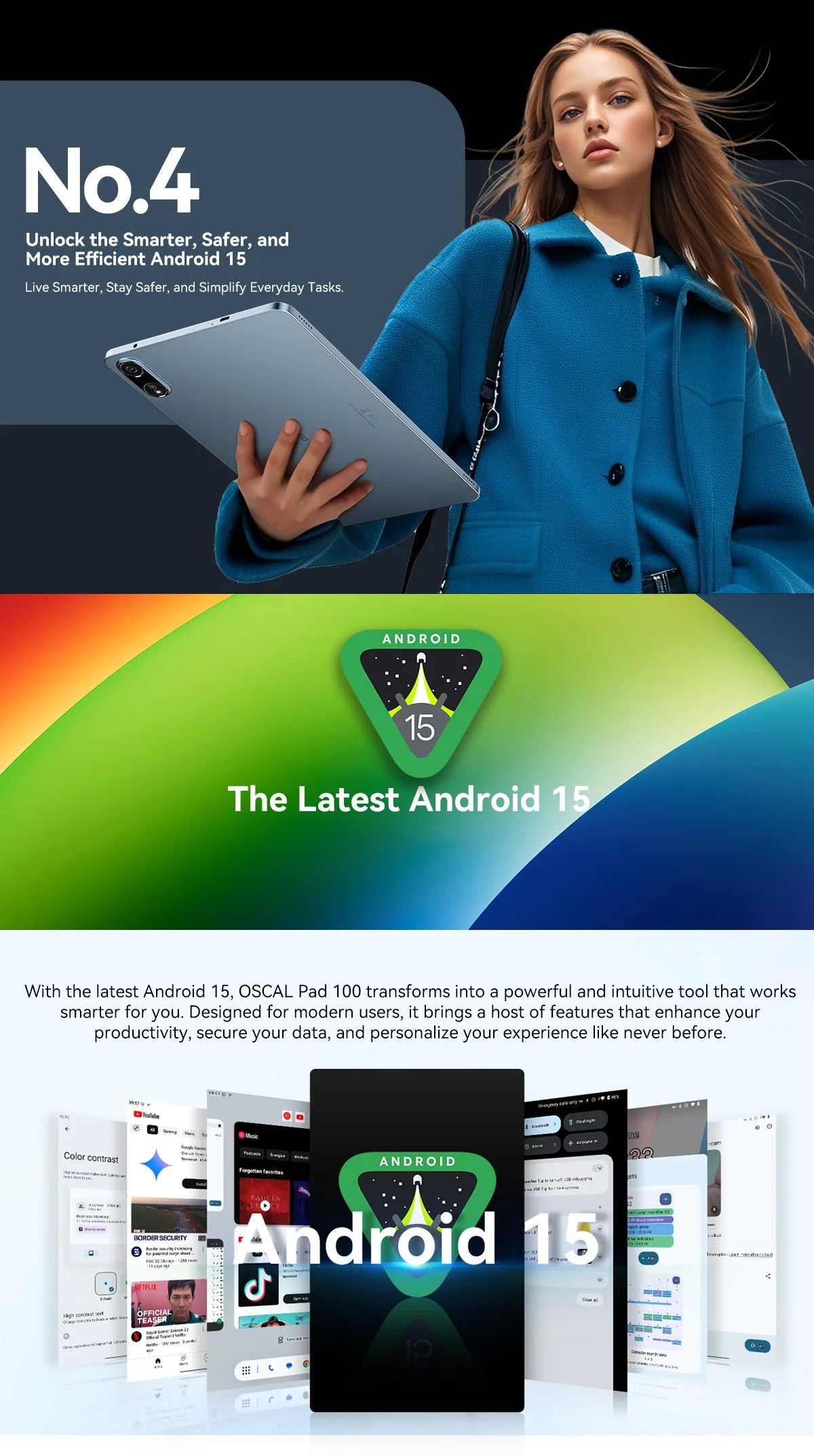 BLACKVIEW Oscal Pad 100 12" FHD 4G Android Tablet - 256GB