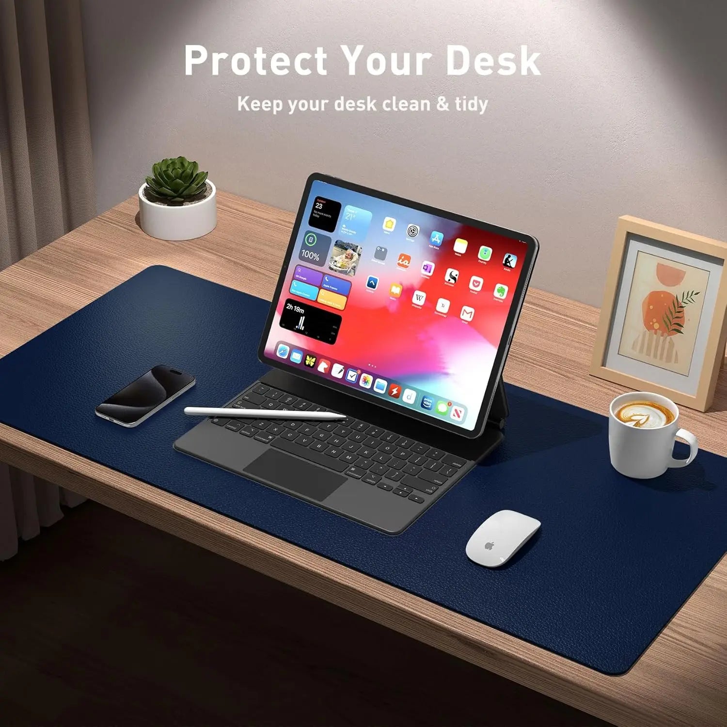 YSAGi Non-Slip Waterproof Leather Desk Mat