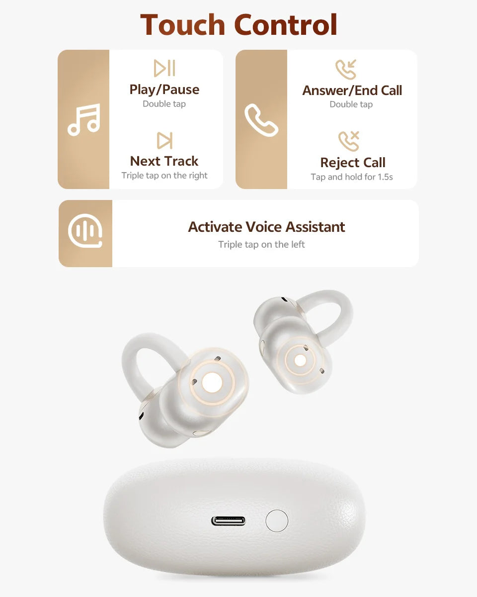 QCY Crossky C50 Clip-on Open Ear Wireless Bluetooth Earbuds