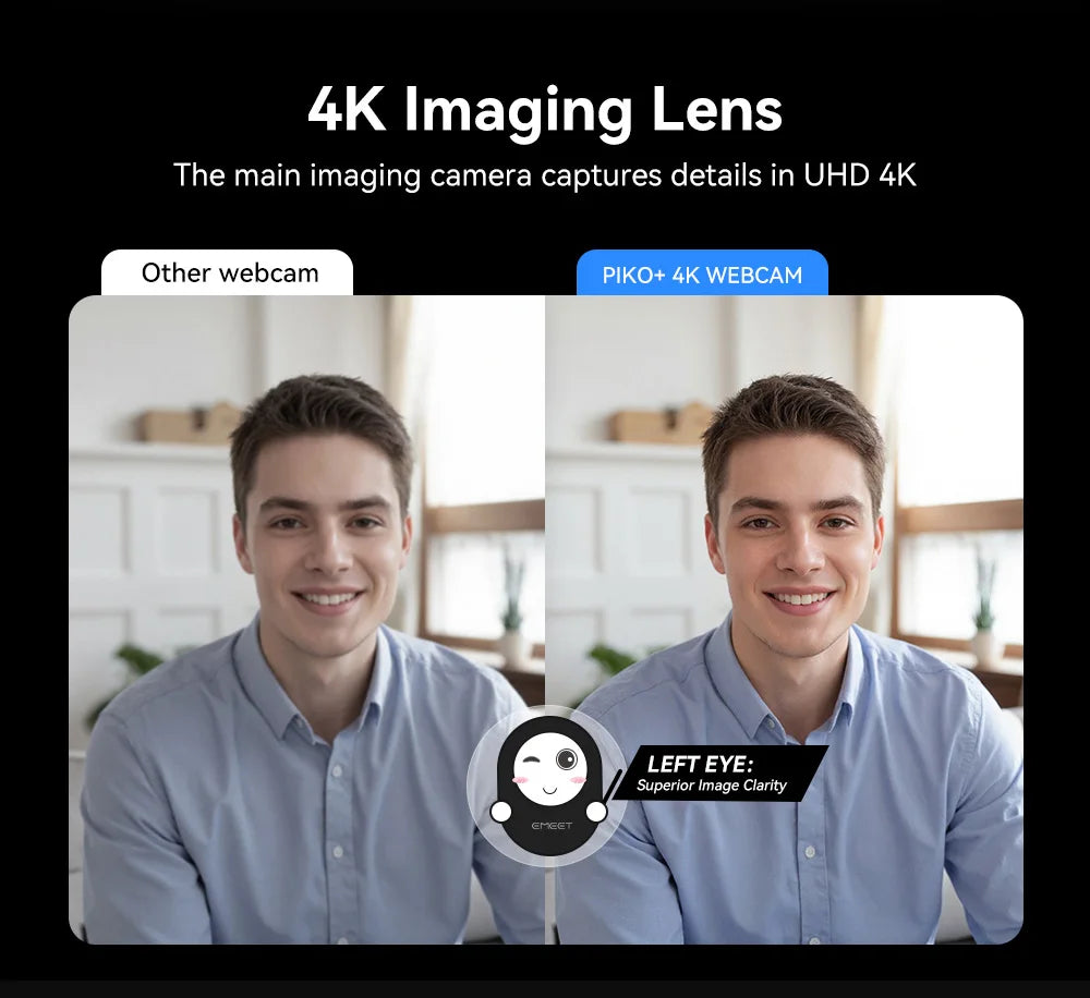 EMEET Piko Plus 4K Dual Lens Streaming Webcam