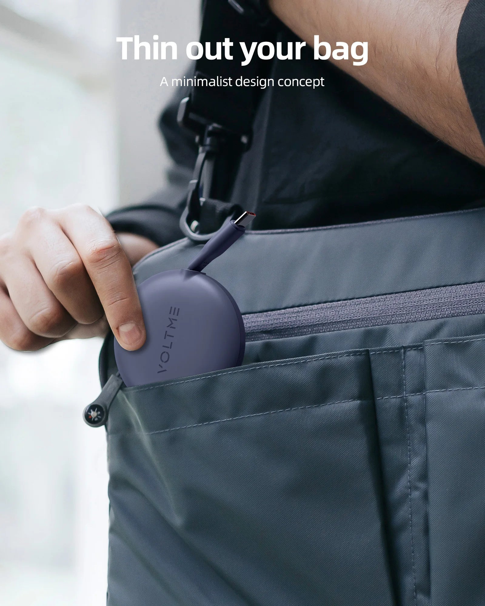 VOLTME 100W Retractable Type-C to Type-C Charging and Data Cable