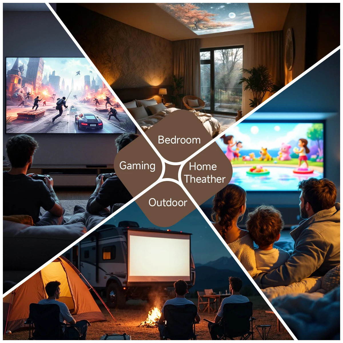 MAGCUBIC L018 Portable Bluetooth Home Cinema Projector