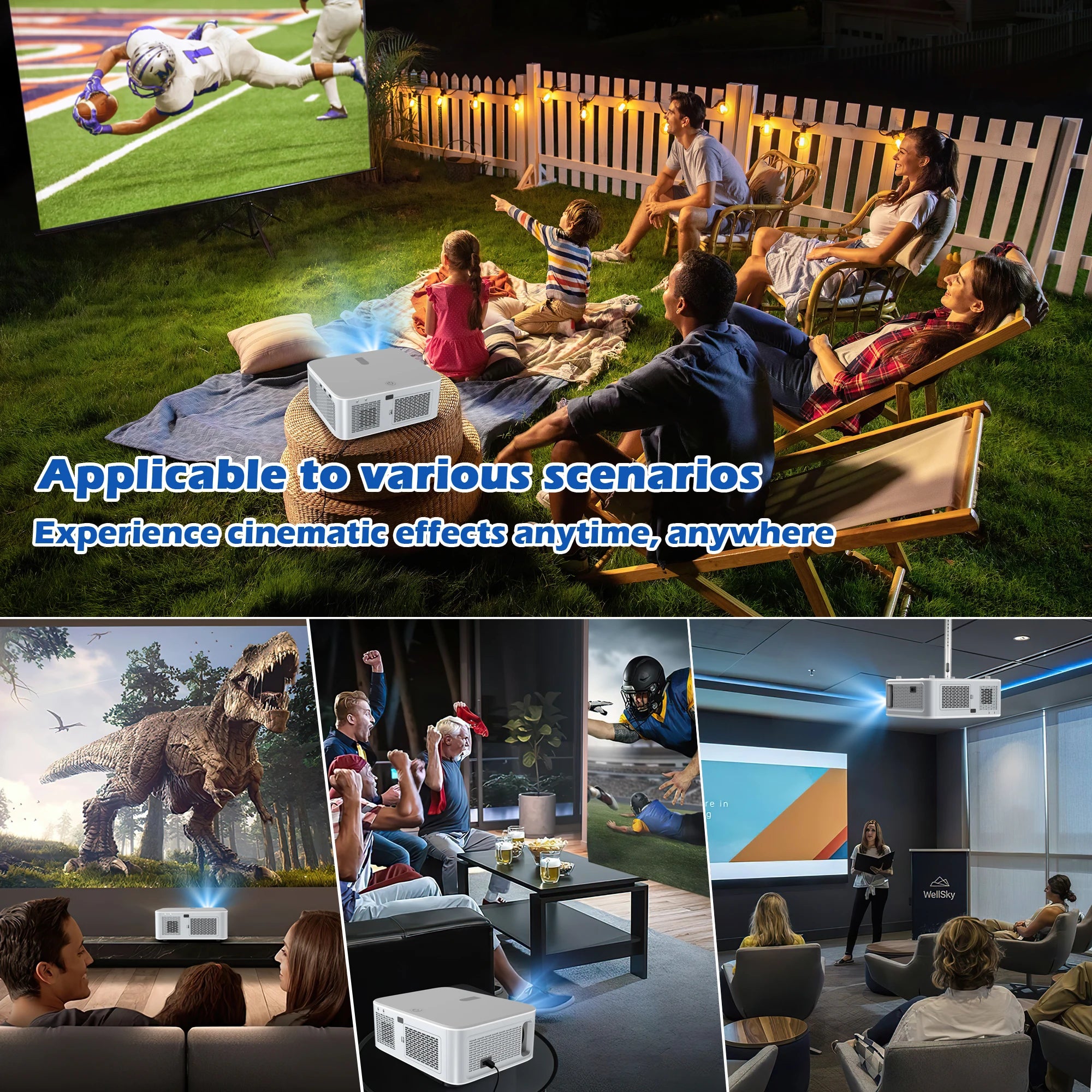 HORLAT 30000 Lumens 4K Smart Home Cinema Projector