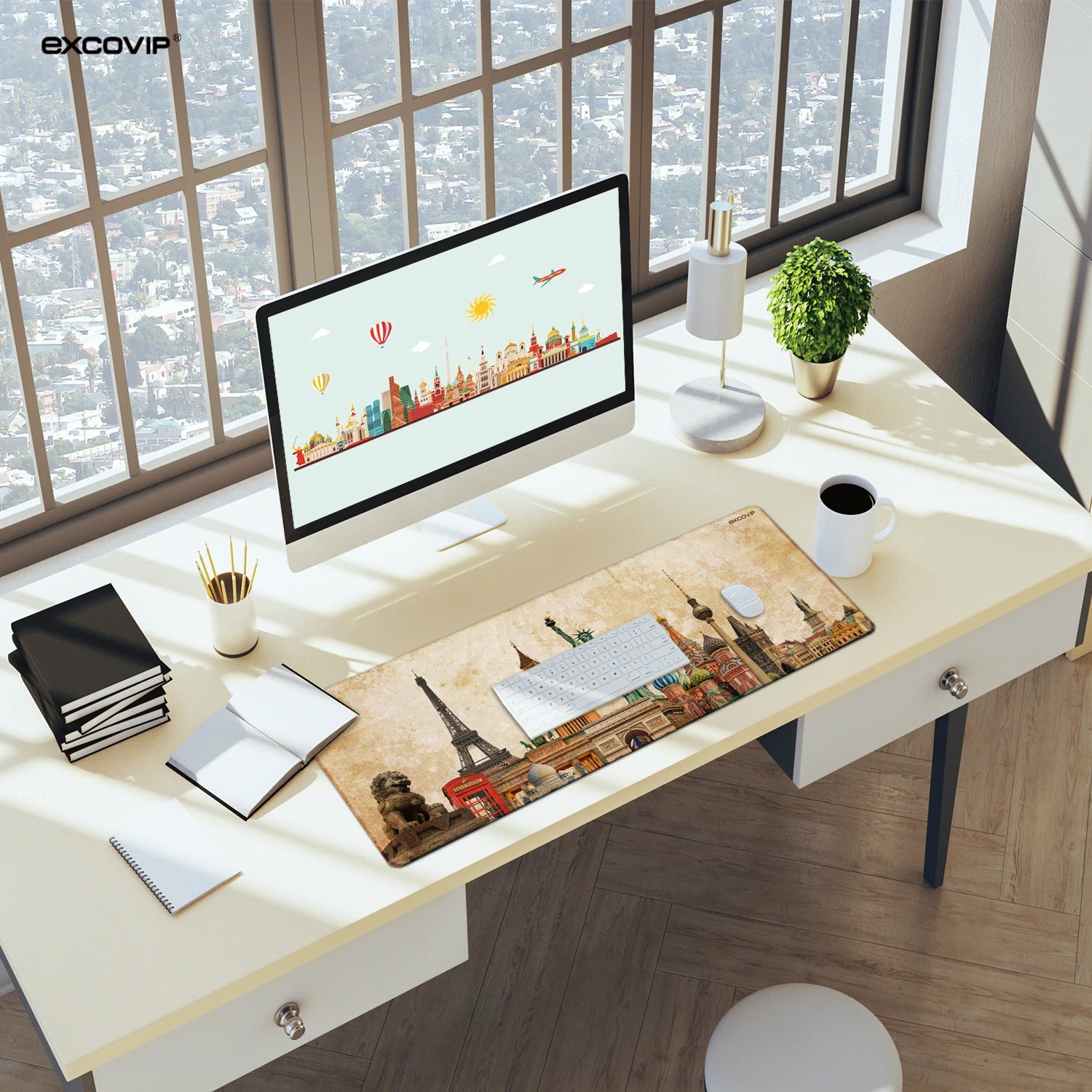 EXCO Non-Slip Landmark Desk Mat & Gaming Pad