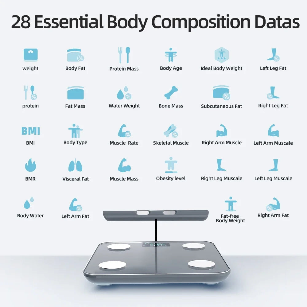 FITDAYS FG2211LB Bluetooth Smart Body Scales - Grey