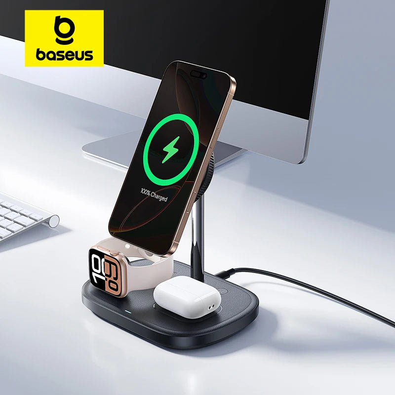 BASEUS Enerfill FS4 3in1 Wireless Charging Stand with TEC Cooling