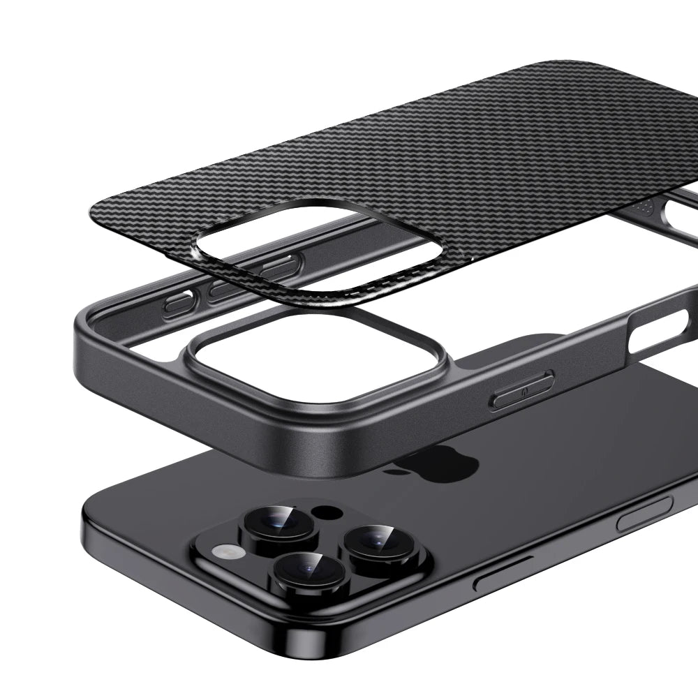 Kevlar Pattern Magsafe Shockproof Matte Case for iPhone